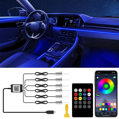 LumenRide Music-Synced Car LED Strip Lights – App & Remote Controlled