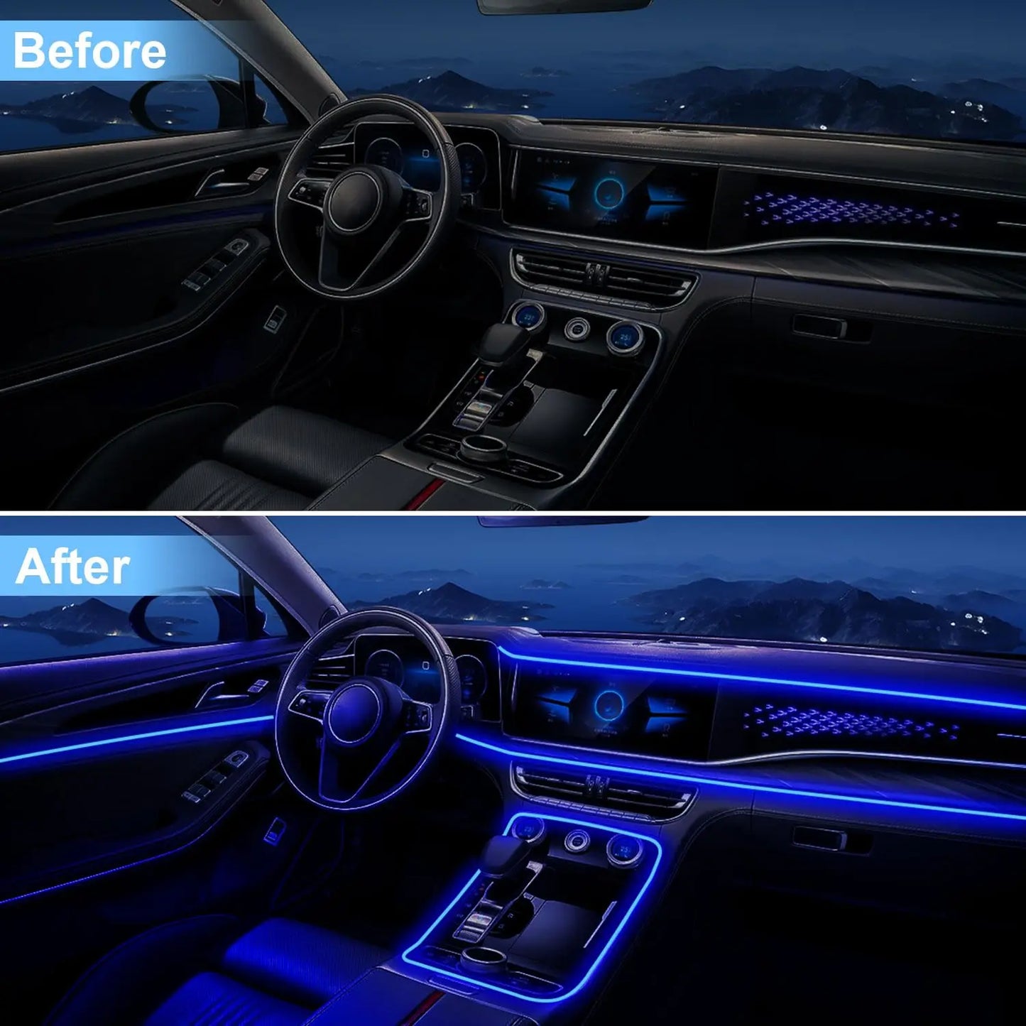 LumenRide Music-Synced Car LED Strip Lights – App & Remote Controlled