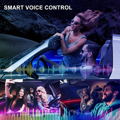 LumenRide Music-Synced Car LED Strip Lights – App & Remote Controlled