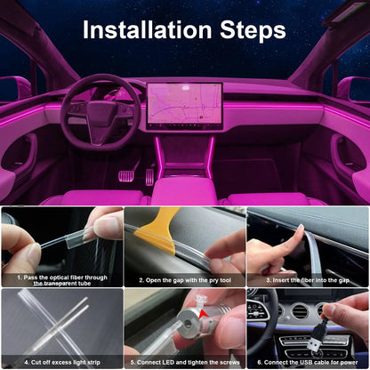 LumenRide Music-Synced Car LED Strip Lights – App & Remote Controlled