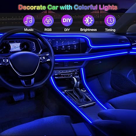 LumenRide Music-Synced Car LED Strip Lights – App & Remote Controlled