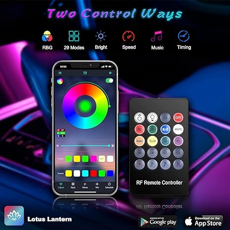 LumenRide Music-Synced Car LED Strip Lights – App & Remote Controlled